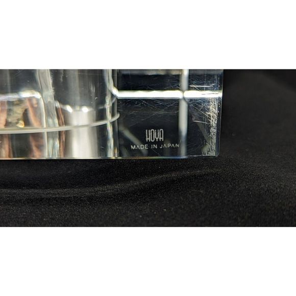 Vtg Hoya Crystal Museum Vertical World Clock Executive Desk Mantle Japan Travel - Picture 7 of 11